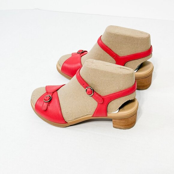 DANSKO NWB Sz 39 Red/Poppy Nappa Leather Tessie Comfort Sandals - Picture 2 of 10